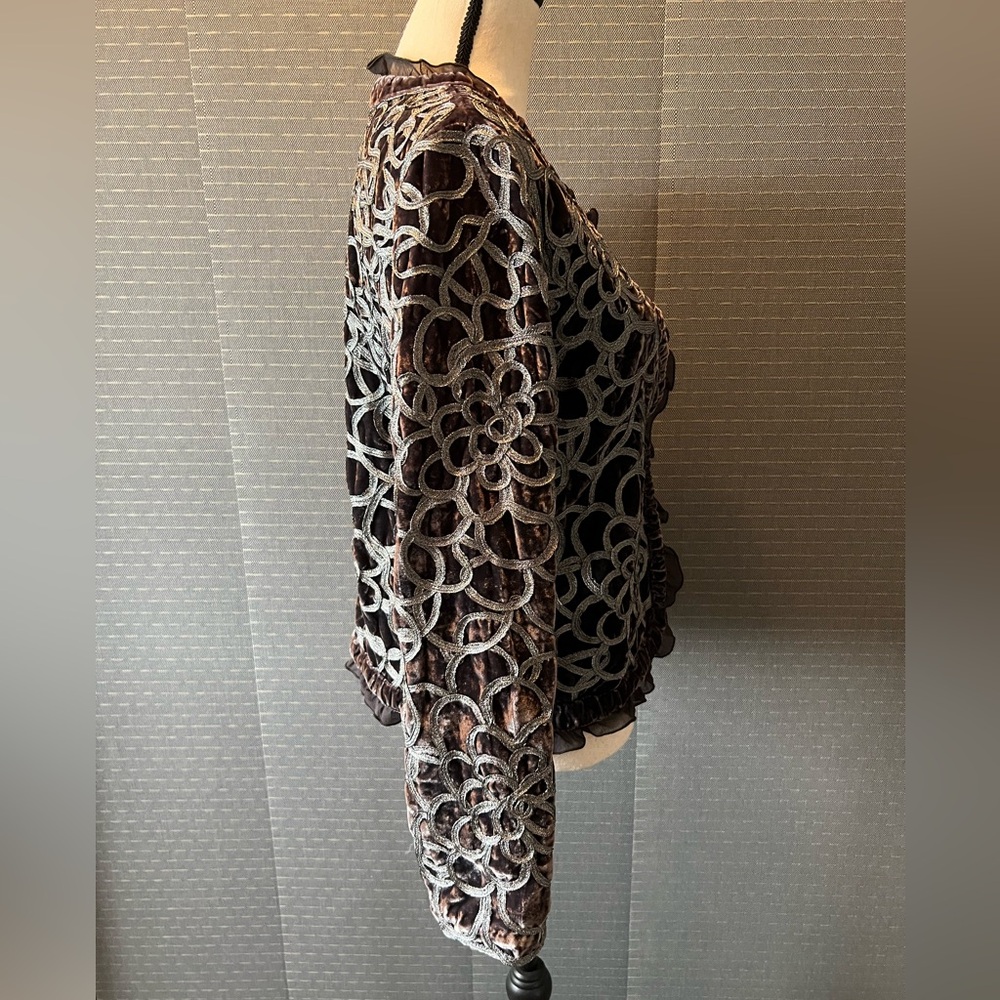 Chico’s Single Button Ruffle Trim Jacket - image 3